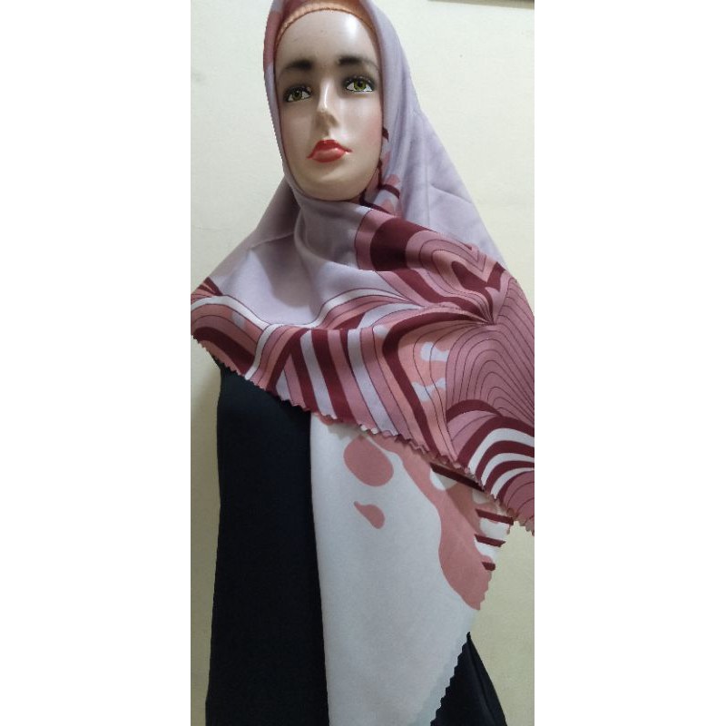 jilbab segiempat motif azara lasercut