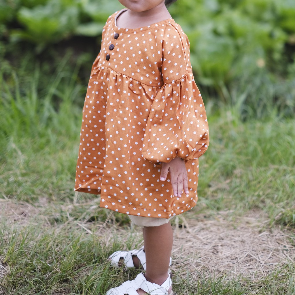 OLIVE SHORT DRESS - COTTONELI Blus Tunik Baju Atasan Tunik Anak Bayi Rayon Panjang Bolak Balik