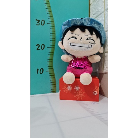 BONEKA ONE PIECE SEQUIN | LUFFY | OP | BONEKA KARAKTER LUFFY | LUFFY ONE PIECE | BONEKA PL | KADO BO