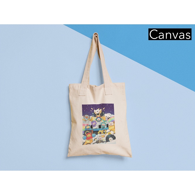 Tote bag Truz Trz  canvas / blacu