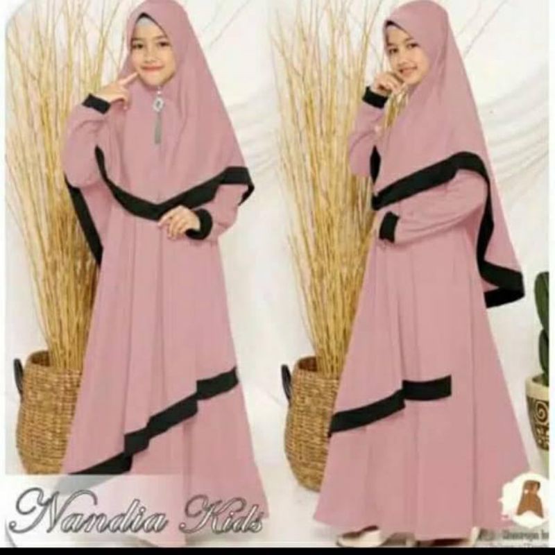 GAMIS ANAK 6 7 8 9 10 11 Tahun perempuan / Gamis anak perempuan/set gamis anak