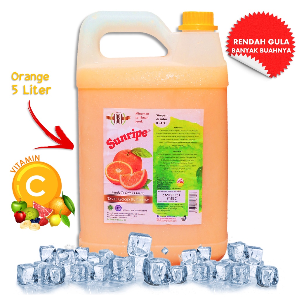 

Jus Buah Jeruk - Orange Juice SUNRIPE 5 Liter