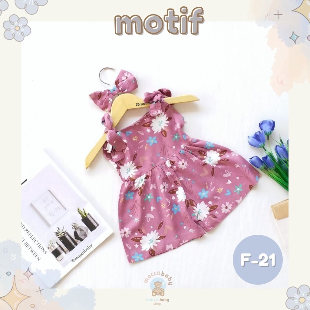 MBSS - BBB JUMPSUIT HANA setelan anak perempuan jumper bayi motif bunga lucu free headband PART 1