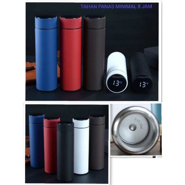 Tumbler termos led suhu doff karet