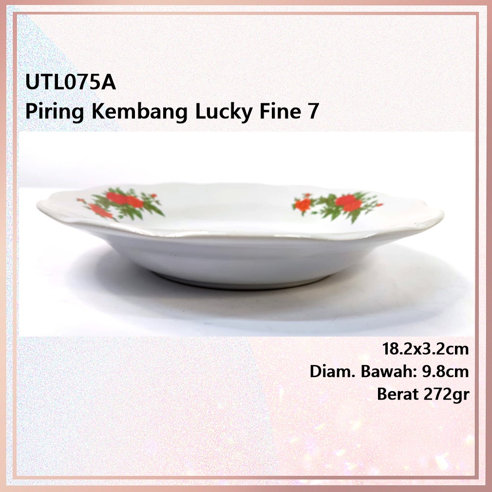 Piring Sate/Piring Makan Kembang Lucky Fine 7 Inch