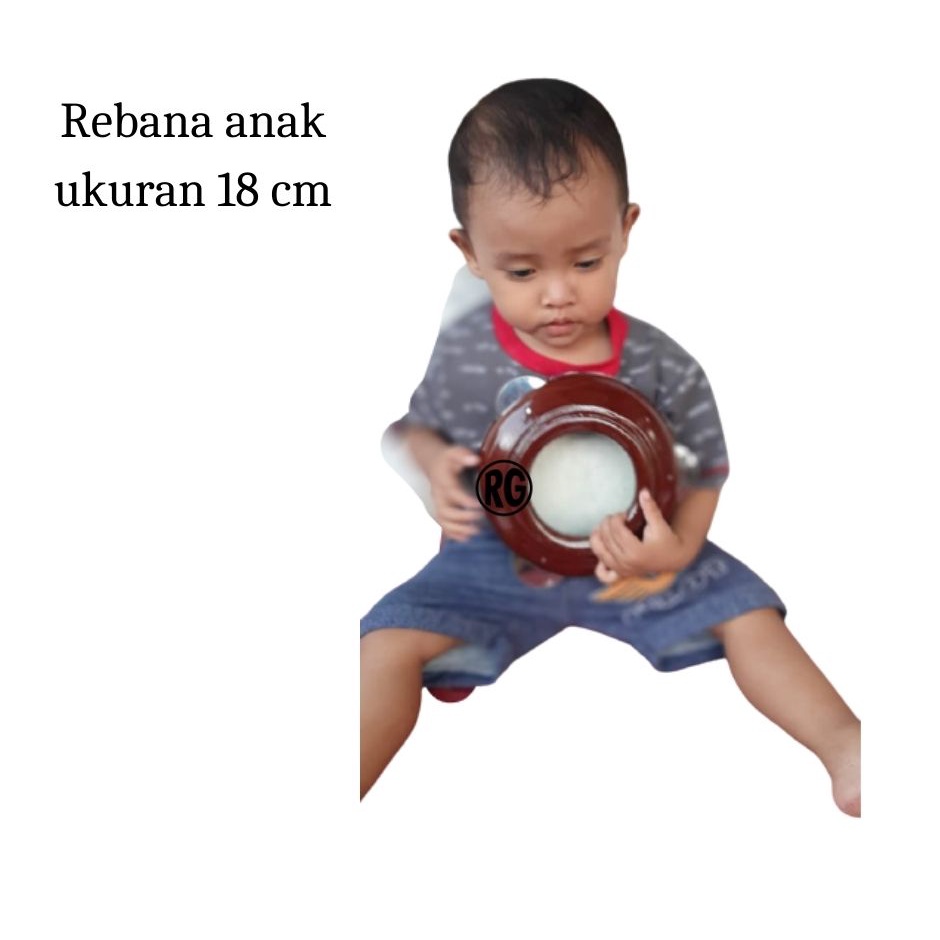 mainan anak alat musik rebana ukuran 18 cm rebana anak gendang anak mainan tradisional anak rebana