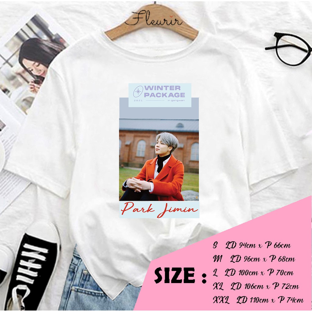 FLEURIR - KAOS JIMIN WINTER  WANITA DEWASA LENGAN PENDEK TEE UNISEX OVERSIZED JUMBO