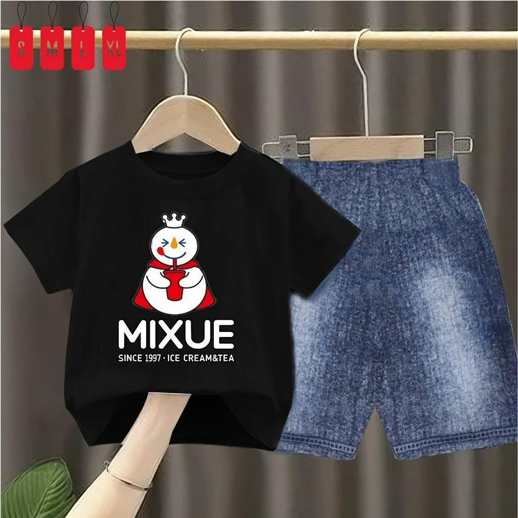 Setelan Anak Semi jeans Kaos Mixu 03/Oblong oneset Size S,M,L,XL