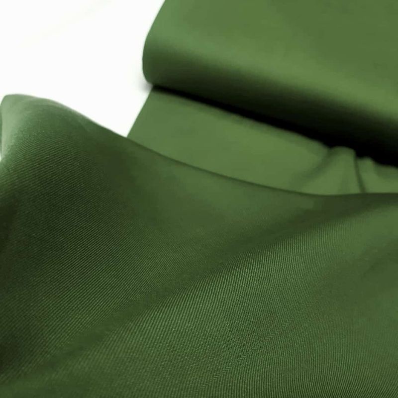 kain rayon twill polos hijau army import harga 0.5meter