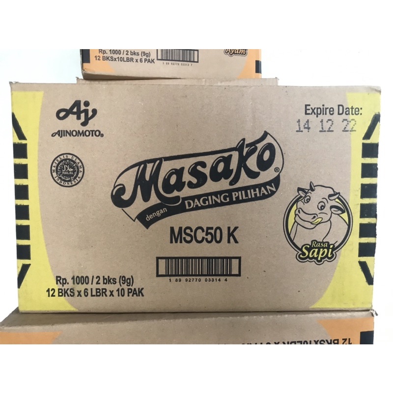 

〖Masako Daging Sapi | 1 Dus - 6 Pack (10 x 12 Sachet) | Bumbu Penyedap Rasa/Micin/MSG/Mecin/Vetsin〗