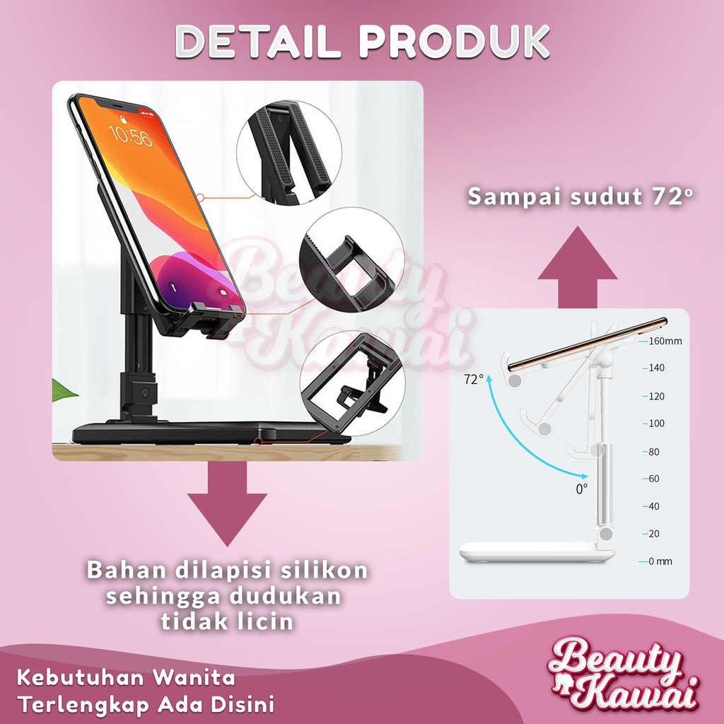 Aksesoris Handphone Stand Holder Hp Meja Lipat Fleksibel