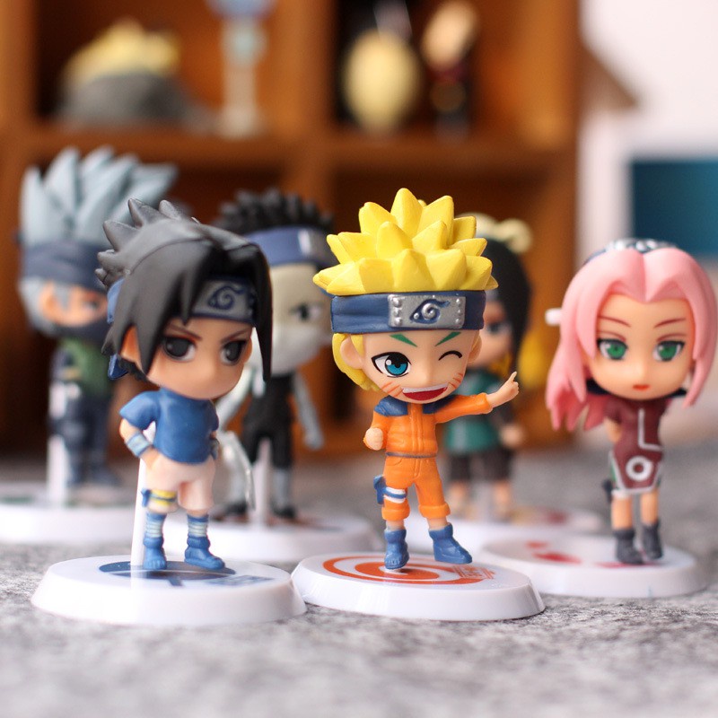 12pcs Mainan Action Figure Naruto Sasuke Kakashi Sakura Gaara Bahan Pvc