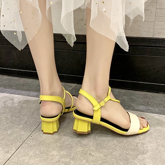 RYS - Korean Block Sepatu Hak Bertali Casual - Ori Import