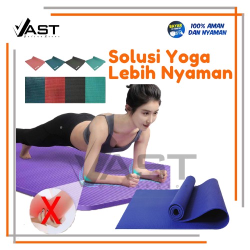 Jual BERWYN Karpet Yoga Alas Olahraga Yoga Mat di rumah Ukuran 173 x 61 cm tebal 4 cm Indonesia