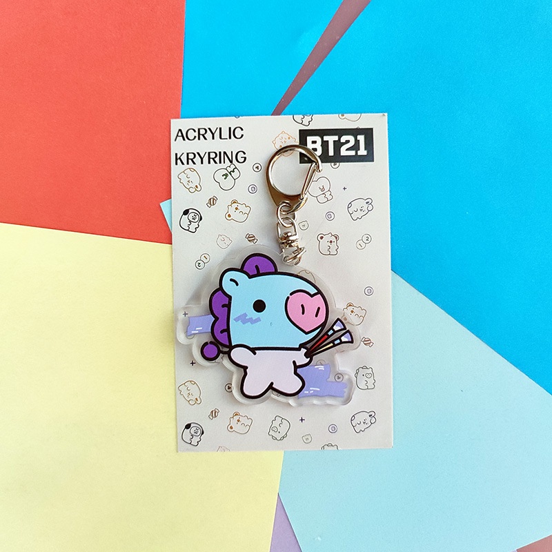 Gantungan Kunci Akrilik KPOP TATA COOKY CHIMMY KOAY SHOOKY MANG RJ Cute Keyring In Stock New Arrival