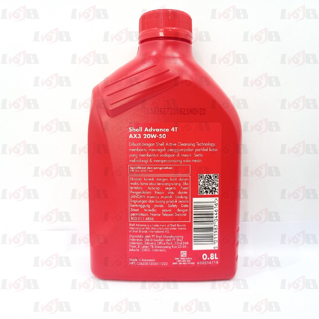 Oli Shell Advance AX3 Premium Mineral 800ml Motor Bebek 4T API SG JASO MA 0.8L