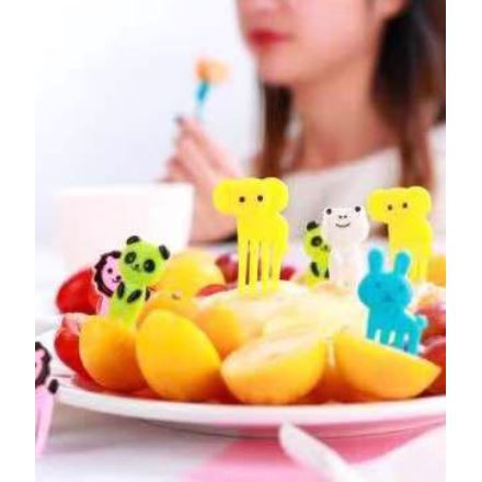 Set Isi 10 Garpu Buah Food Picks Animal Garpu Mini Bekal Makanan Anak