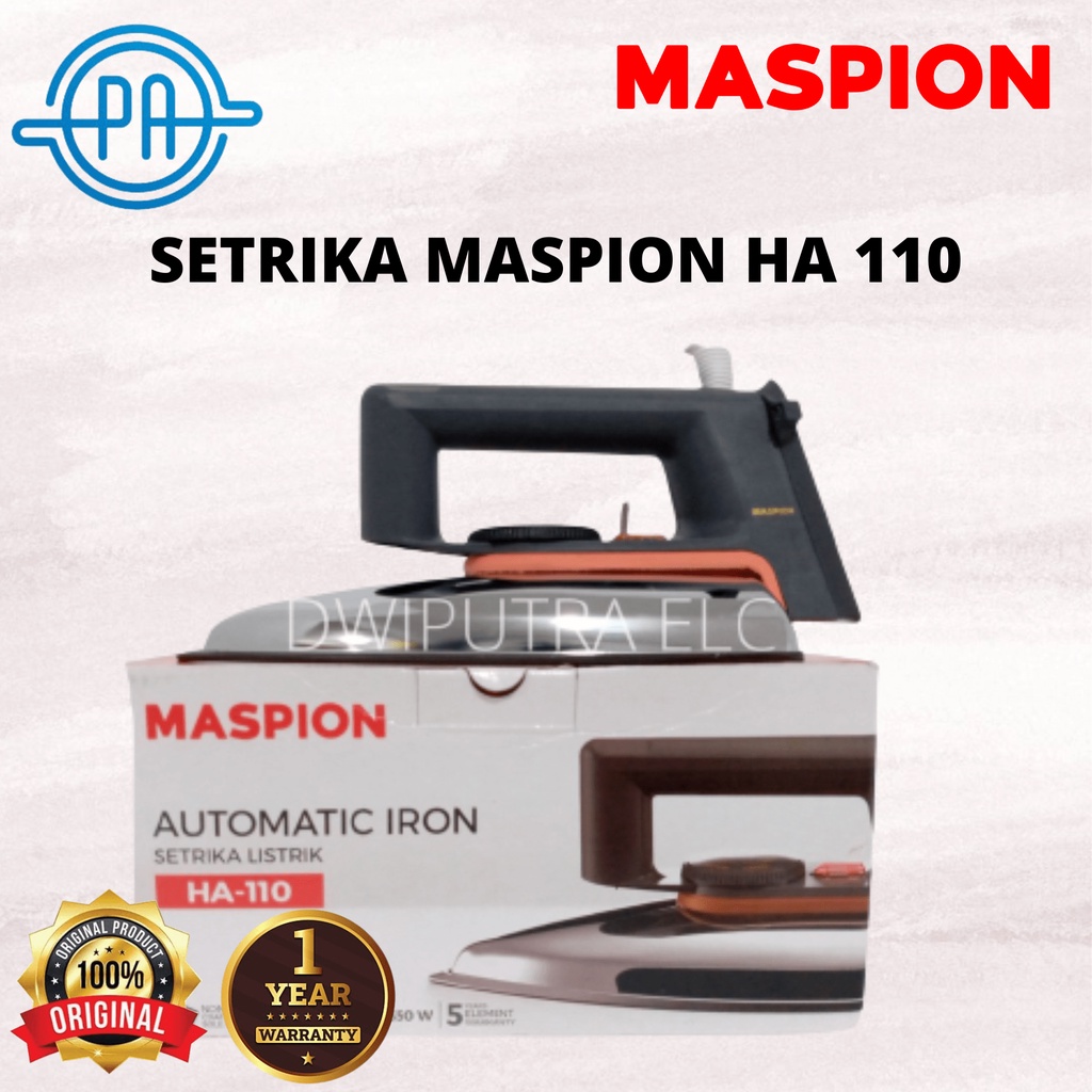 SETRIKA MASPION HA 110 / HA110 NON-STICK SOLE PLATE COATING DOUBLE PROTECTOR