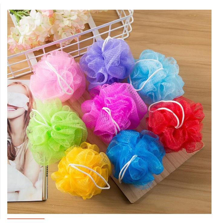 SPONS MANDI JARING SPONGE SHOWER NET PUFF GOSOK DAKI WARNA WARNI CANTIK JELITA