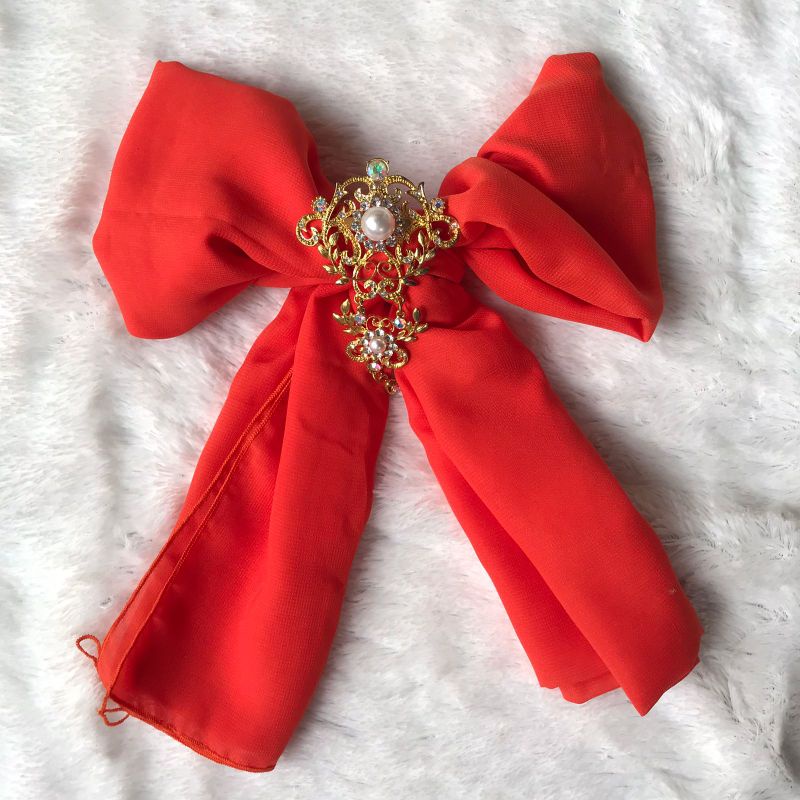Selendang bali 2,5 meter | selendang sifon murah-Orange Stabilo
