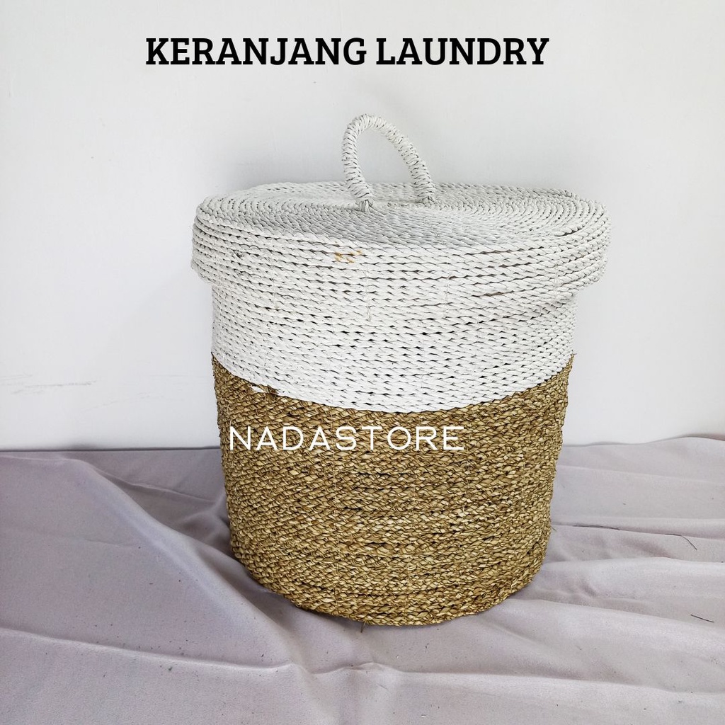 NADASTORE - KERANJANG LAUNDRY SEAGRASS / SEAGRASS LAUNDRY BASKET WITH CAP