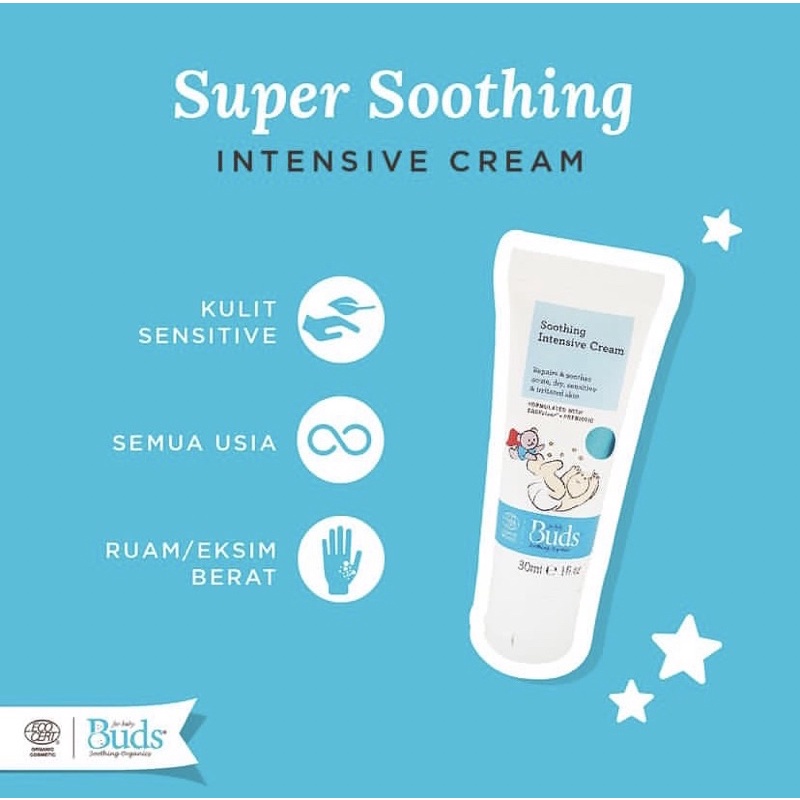 Buds organics super soothing intensive repair cream - krim lotion perawatan eksim | krim lotion ezcema