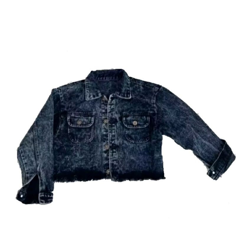 JAKET CROP JEANS DENIM JINS RAWIS JAKET CEWEK CEWE WANITA JAKET MURAH TERBARU CROP bisa COD JAKET