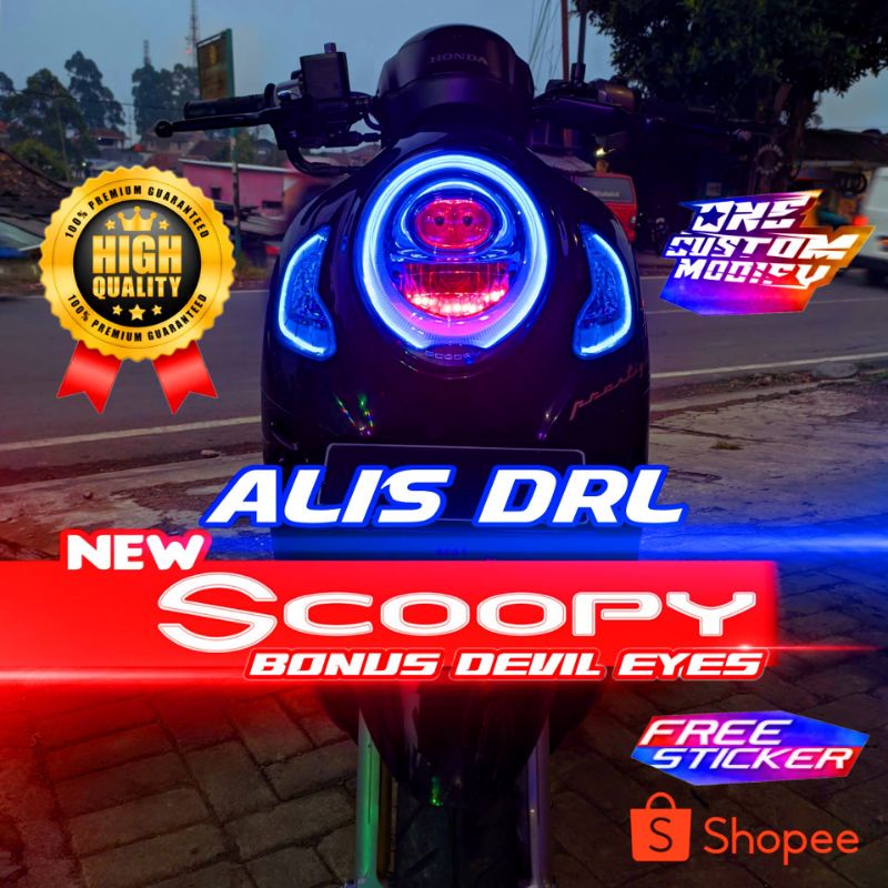 Paketan lampu alis scoopy terbaru gratis alis drl sein scoopy tidak berbintik / lampu alis drl scoop