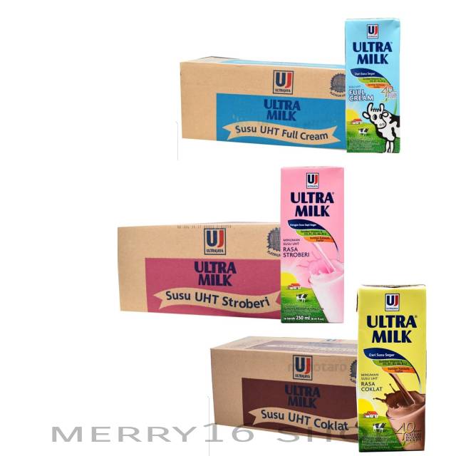 

RB22 Susu Ultra 250 Ml Isi 24 Pcs Rasa Coklat/Strawberry/Full Cream