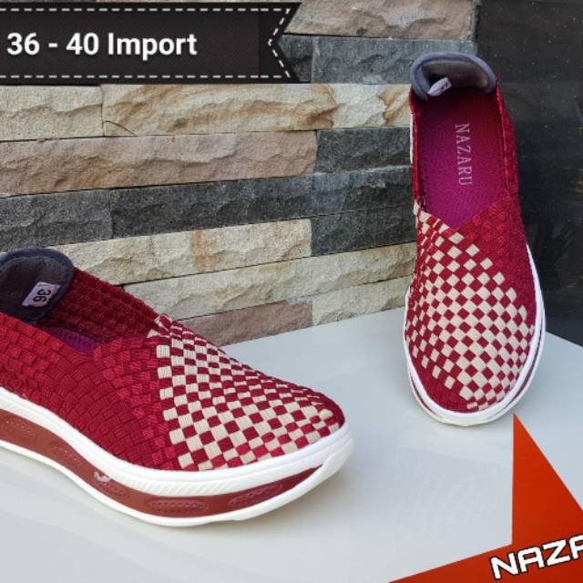 Sepatu Sulam Import Nazaru Marron