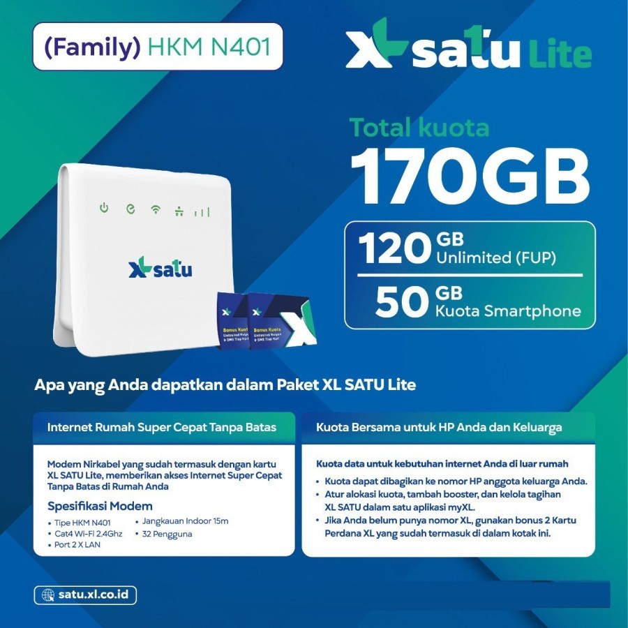 Modem wifi Router HKM N401 XL Satu Lite 4G LTE - Unlock All Operator