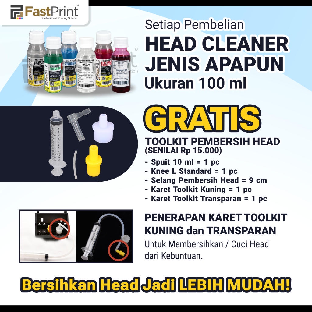 Head Cleaner Original Epson Inklot Clear Pelumas Head Printer Printhead 100ML