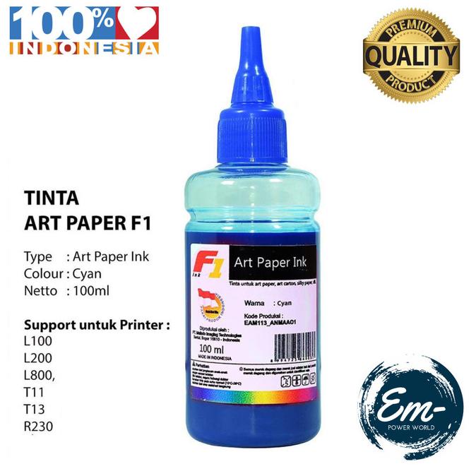 

Ink | Tinta Printer Epson Art Paper Cyan Merk F1