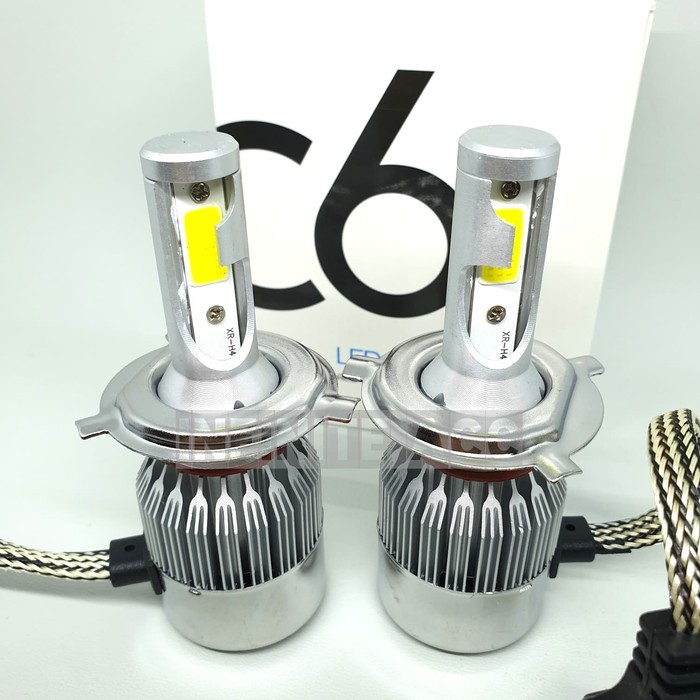 Lampu Depan Mobil LED Putih C6 H4 COB Headlamp AVANZA INNOVA CALYA HONDA TOYOTA Super Terang Kipas