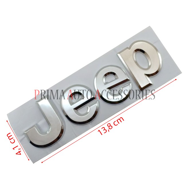 Emblem Logo Mobil Jeep Besar Chrome 13,8 cm