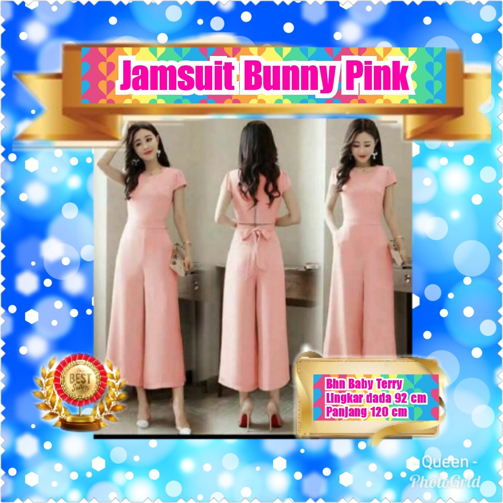 TERMURAH JAMSUIT BUNNY PINK / ANGGUN/CANTIK/TERBARU / TERPOPULER / TERLARIS/ KONDANGAN/TERMURAH