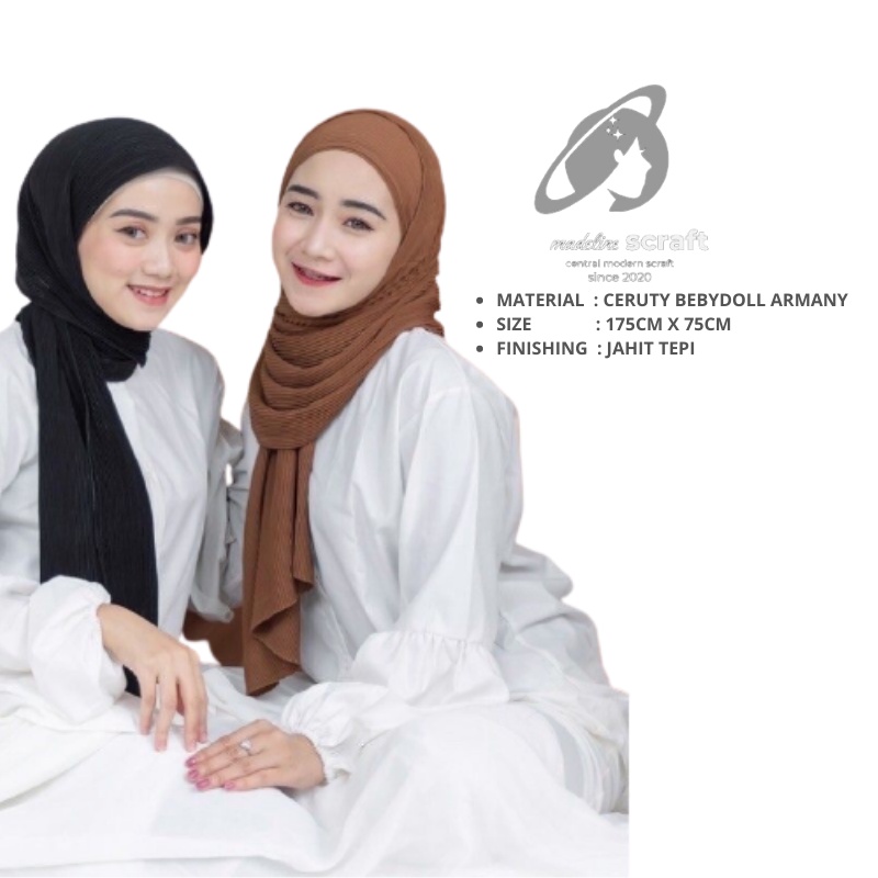 Pashmina plisket FULL ceruty armany (GROSIR) /Pashmina plisket ceruty bebydoll premium/hijab premium-7