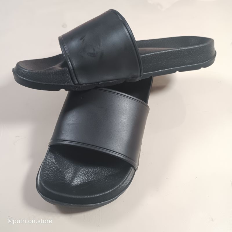Sandal Slop Distro Polos Pria dan Wanita tanpa LEM model Premium, Slop, Slide, dan Slip On Terbaru