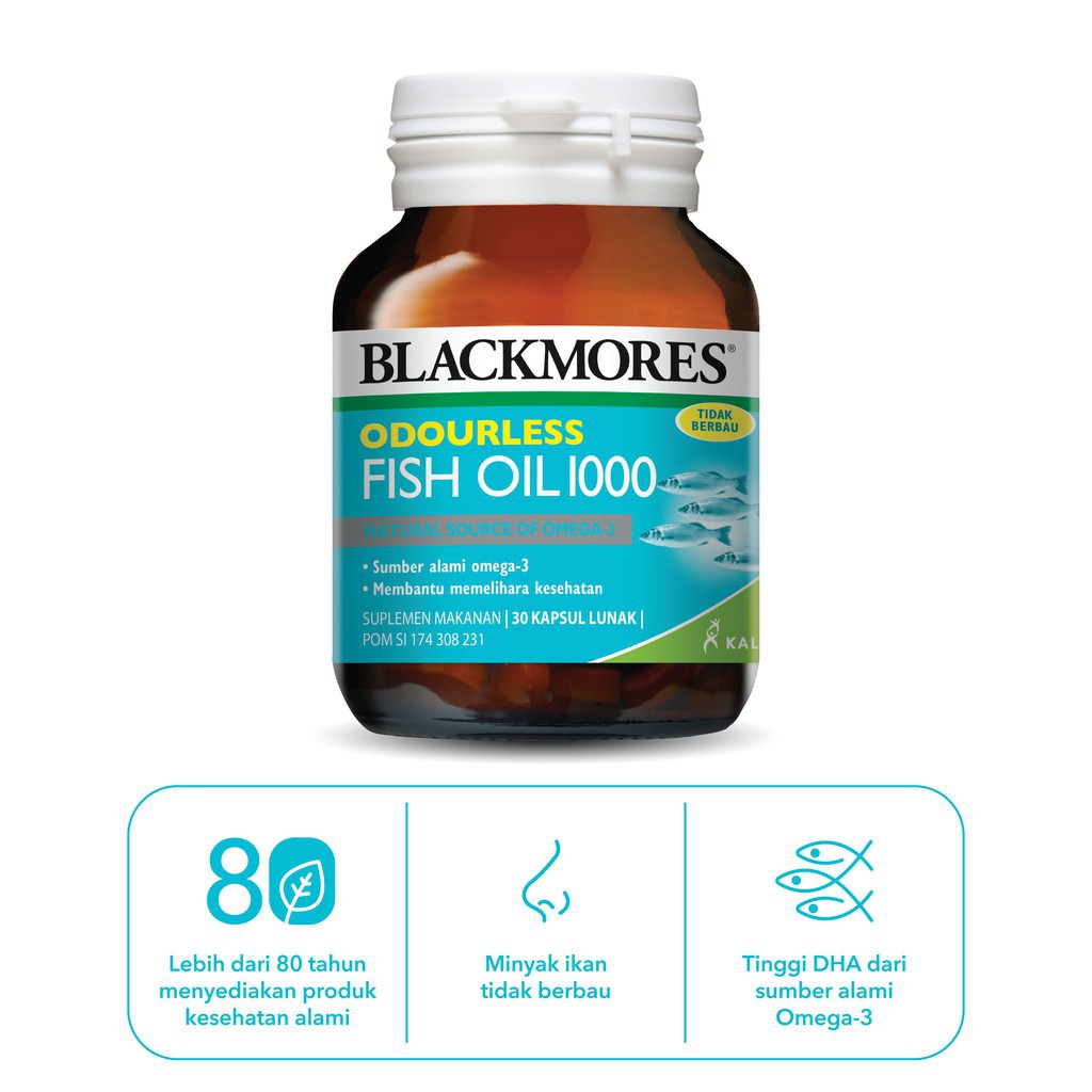 Blackmores Odourless Fish Oil 30 Kapsul Lunak