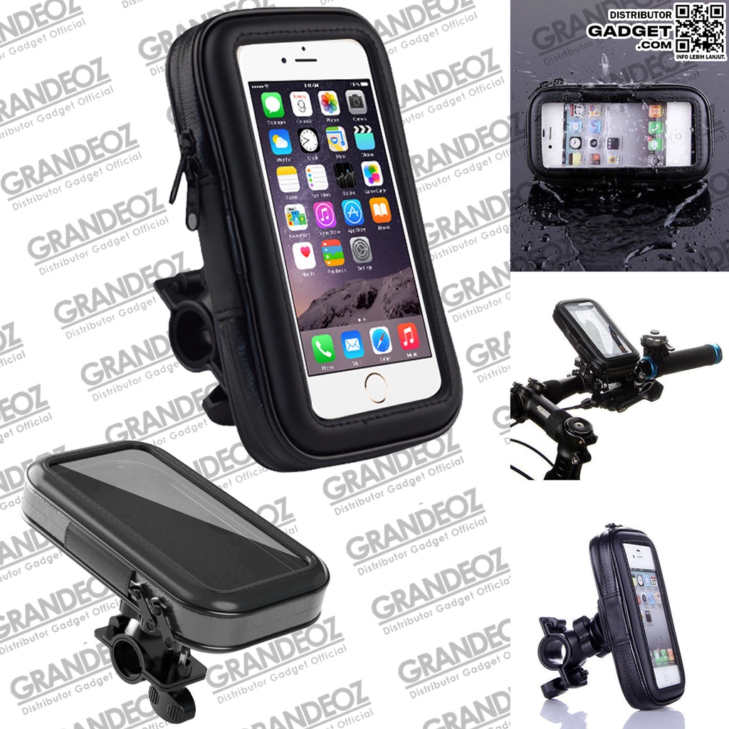 LIXADA Universal Holder Mount Waterproof Bike Dudukan Wajah Case Handphone Anti Air Hujan Klock Clip