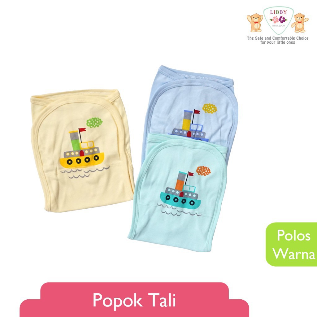 LIBBY MURAH POPOK BAYI TALI 1 PACK ISI 3pcs ( POPTLPR / POPTLW  ) NEWBORN