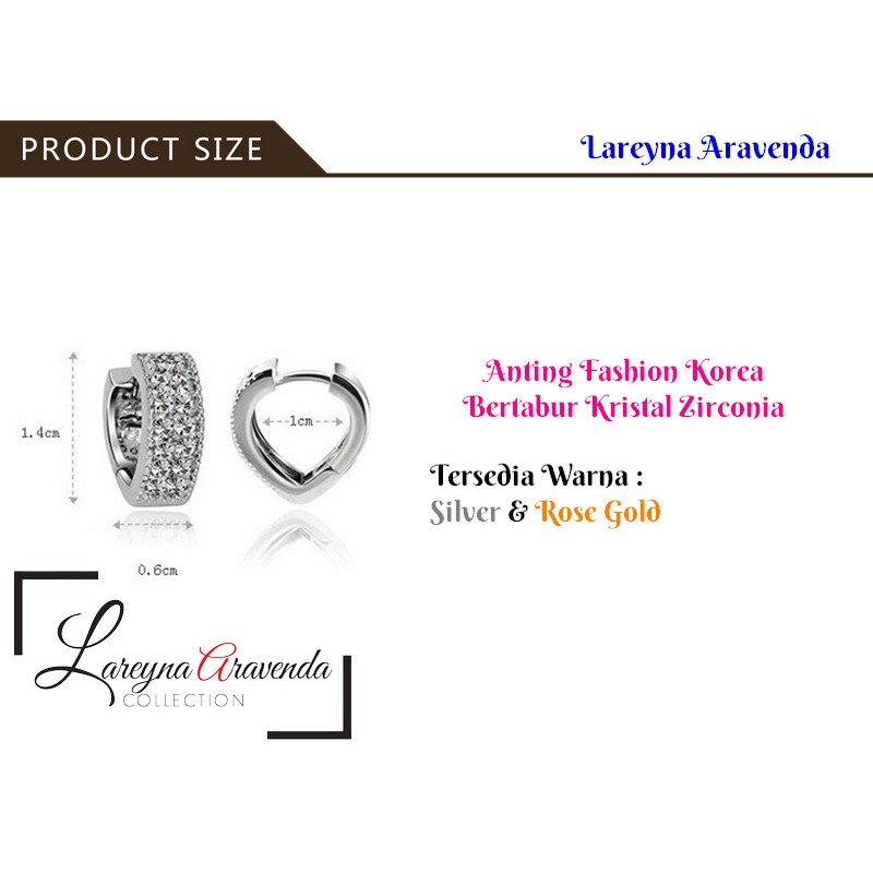 Lareyna Aravenda Anting Wanita S925 V Shape Crystal Tabur Luxury AT075