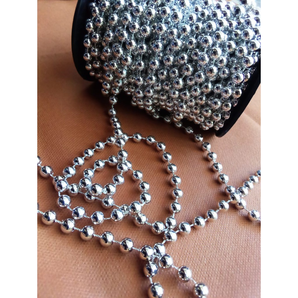 

Premium Quality Product Pita Hiasan Aksesories Parcel Pernak Pernik Parcel Pita Parel 8 mm Silver