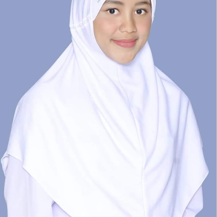 Hemy M Rabbani Kerudung Sekolah Jilbab Hijab Bergo Khimar Scarf Best   Putih Berkualitas