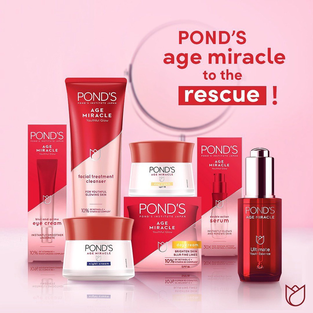 Ponds Age Miracle Day Cream Moisturizer Anti Aging + Glowing With Retinol &amp; Spf18 20G