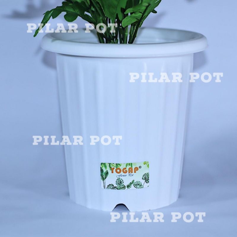 pot bunga tanaman tinggi yogap YPT 10 putih - bahan tebal