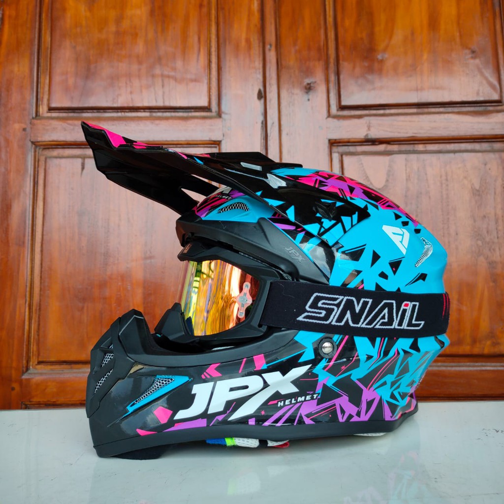 Helm Cross JPX X33 Blue (Bayar ditempat)