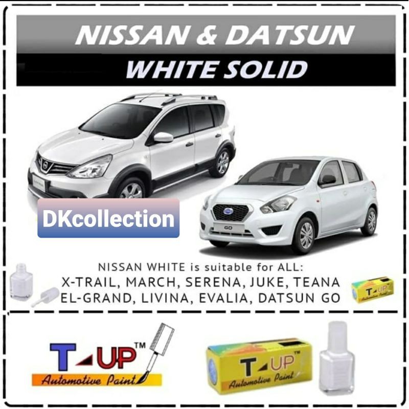 T-Up cat oles datsun white solid contoh cat putih datsun go/go+ datsun cross sample cat datsun putih