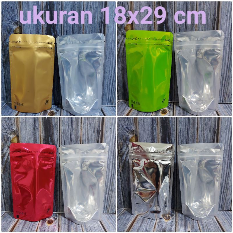 STANDING POUCH KOMBINASI 18X29 KPACK TRANSMETZ 1100Z KEMASAN 1KG 1000G