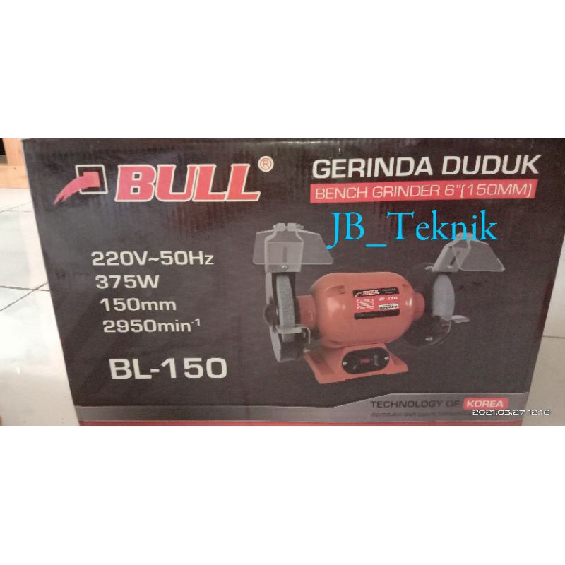 Mesin Gerinda Duduk BULL BL150 - Bench Grinder 6 Inch